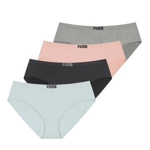 PUMA Women's Seamless Bikini Underwear, Microfiber, Tag-Free, 4-Pack
